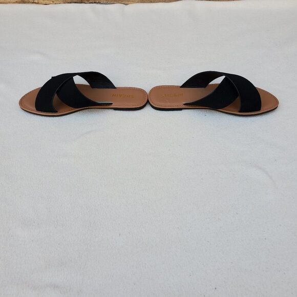 NWOT Shein black and tan flat sandals - Picture 3 of 10